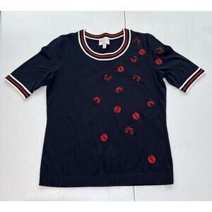 O The Oprah Magazine Collection For Talbots Embroidered And Beaded Top‎ Size S